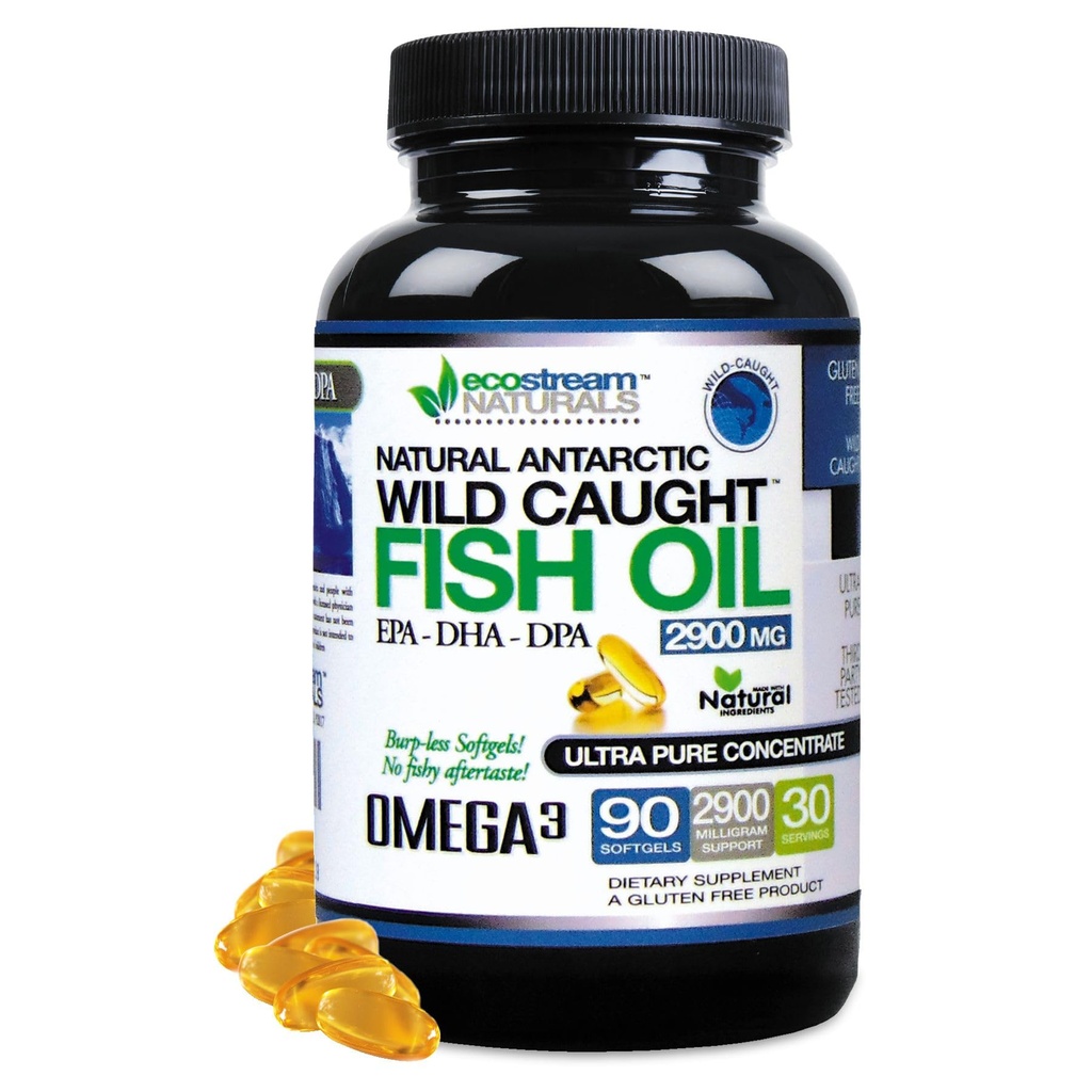 Wild Caught Omega 3 Fish Oil DPA-EPA-DHA Supplement 2 900 Milligram - Nu med ännu mer DPA-EPA-DHA