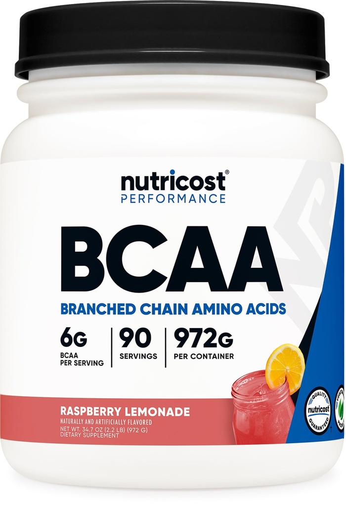 Nutricost BCAA Powder 2:1:1 (vadelma sitruuna, 90 tarjoilua)