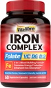 Iron Complex Supplement 60 kapselia & 6 potilaalla 1 Magnesium Complex Supplement 120 kapselia, ei-GMO: n, gluteeniton