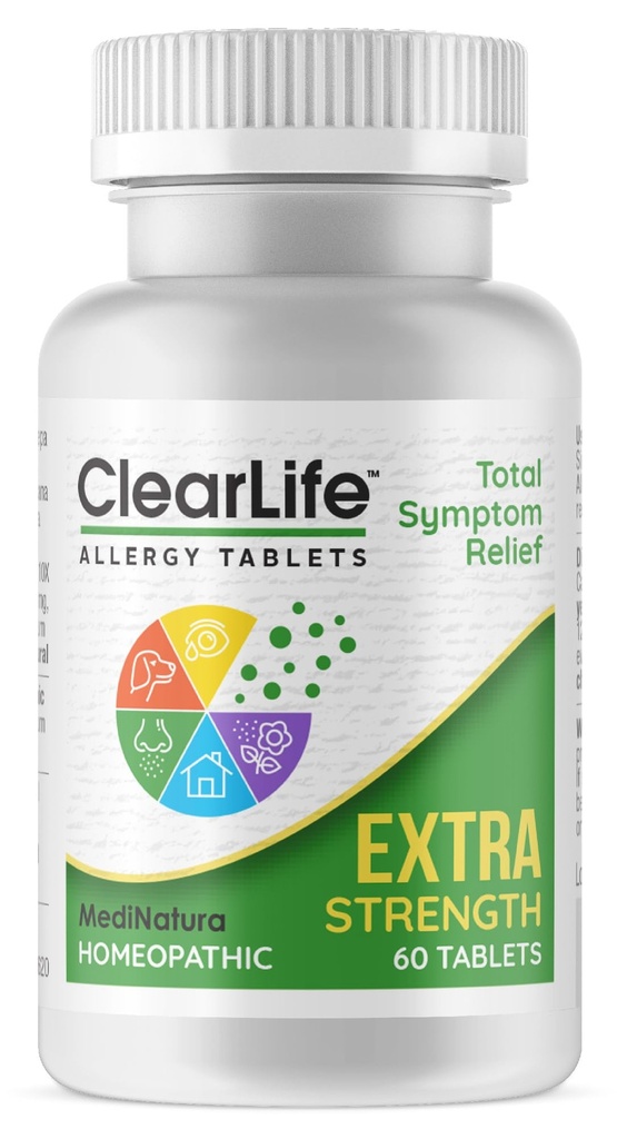 ClearLife Extra Strength Multi-System Allergia Releeping Homeopaattinen Remedy - 15 Tehokas aktiivit Tarjoa Potent suurin ruuhka, kutina & Sinus Paine Relief - Non-Drowsy - 60 tablettia