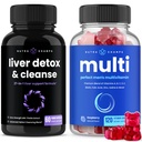 NutraChamps Liver Cleanse Detox Kapselit ja (2-Pack) Miesten Multivitamiini Gummies Bundle