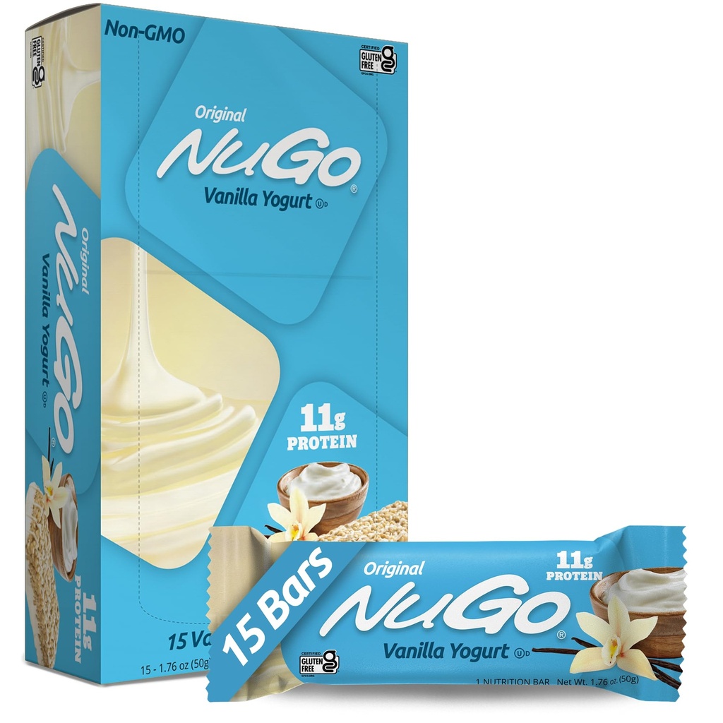 NuGo Protein Bar, vaniljajogurtti, 11g proteiinia, 170 kaloria, gluteeniton, 1.76 Purkakaa kukin, 15 lukua (Pack of 1)