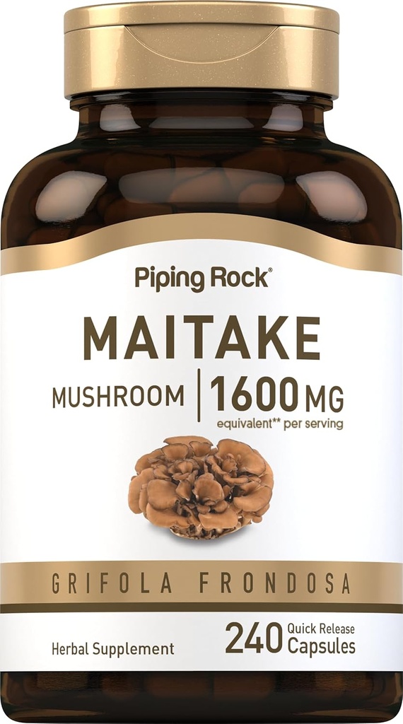Piping Rock Maitake Mushroom Extract | 1600mg | 240 kapslar | Herbal Supplement | Non-GMO, Gluten Free