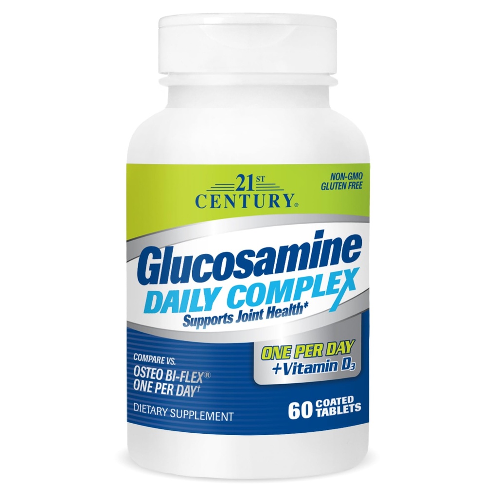 2000-luvun Glukosamiini Daily Complex Plus D -tabletit, 60 kreivi (27708)