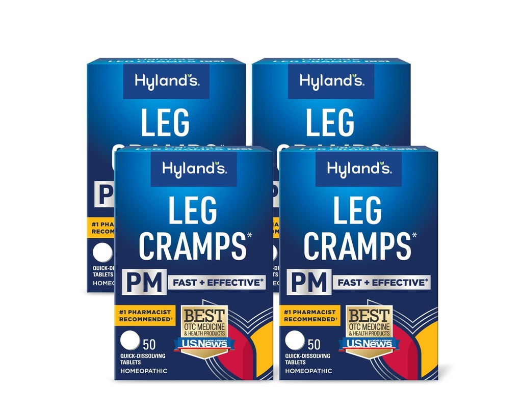 Hylands Leg Cramps PM, Relief of Nighttime Leg, Calf och Foot Cramps, 50 Quick-Dissolving Tablets 4-Pack (200 Totalt)