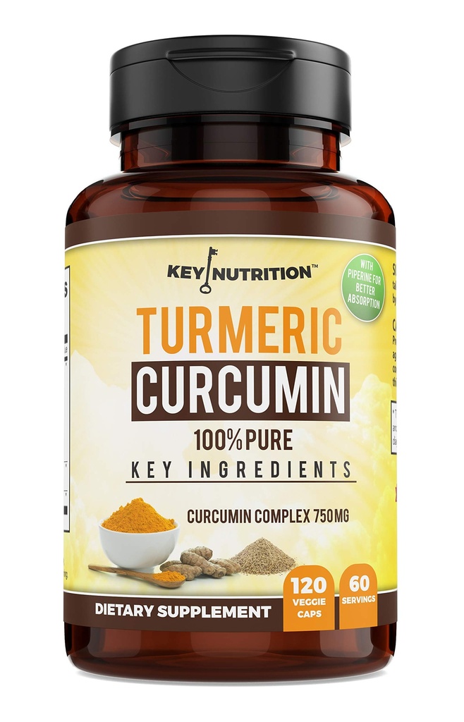 Gurkmeja Curcumin Komplex med Piperin, 100% ren - 120 kapslar