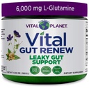 Vital Planet - Vital Gut Renew Powder Supplement för Leaky Gut Repair med L-Glutamin, Marshmallow och Ginger Root, DGL Licorice Root och Organic Aloe Vera, L Glutamine 6000mg 6,88 oz