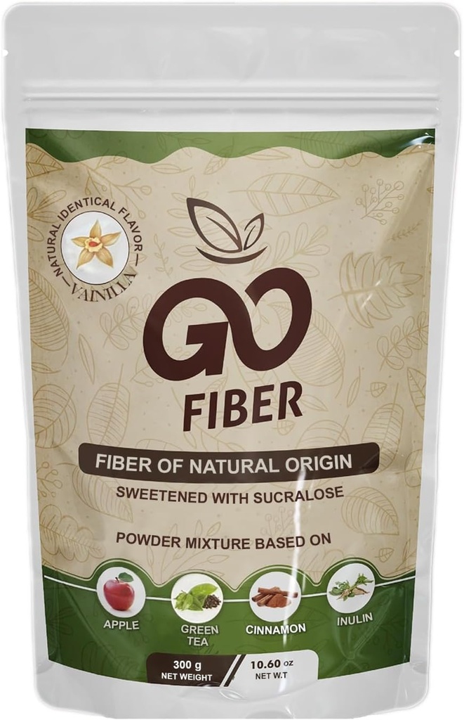 Go Fiber 100% ekologisk fiber, naturfiber tillskott, Vanilla, 10,6 oz