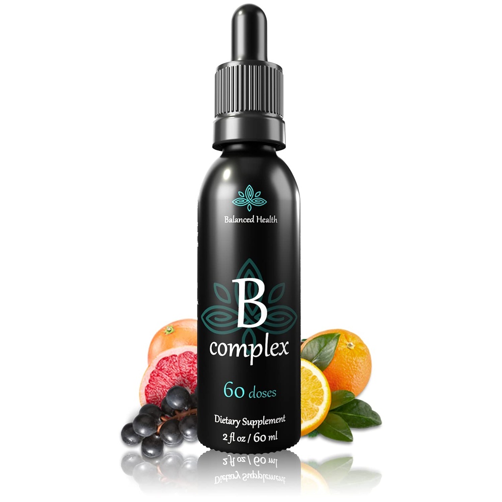 B-vitamiini-komplex drops, 2oz, 60 annosta, kaikki 8 B-vitamins, Immuno Energy Support Supplement Non GMO kasvissyöjä turvallinen