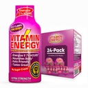 B12 11 000% Extra Strength Energy Shot Pink Berry 24 Pack, 260 mg Natural Comfeine, B12 & B6, Nootropic Focus, Vitality, Zero Sugar, Gluteeniton, Vegaani, Kosher, 1,93 fl oz