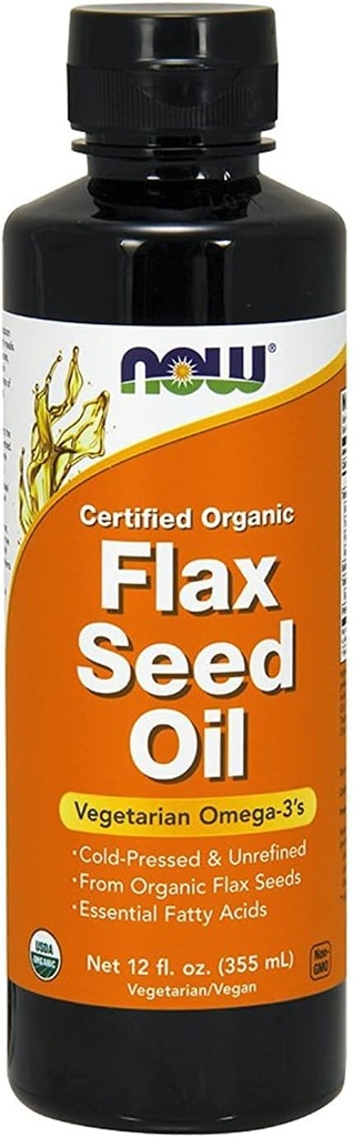 Pellavasiemenöljy 12 Oz (sertifioitu Organic Non GE) - NYT elintarvikkeet
