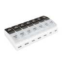 EZY Dose Weekly (7-päivä) Päivittäinen AM/PM pilleri tapauksessa, lääkesuunnittelija, vitamiinin organizer, lisäkontti, pieni pop-out osastot, suunniteltu matkustaa, 2 Kertaa päivässä, musta ja selkeä Lids