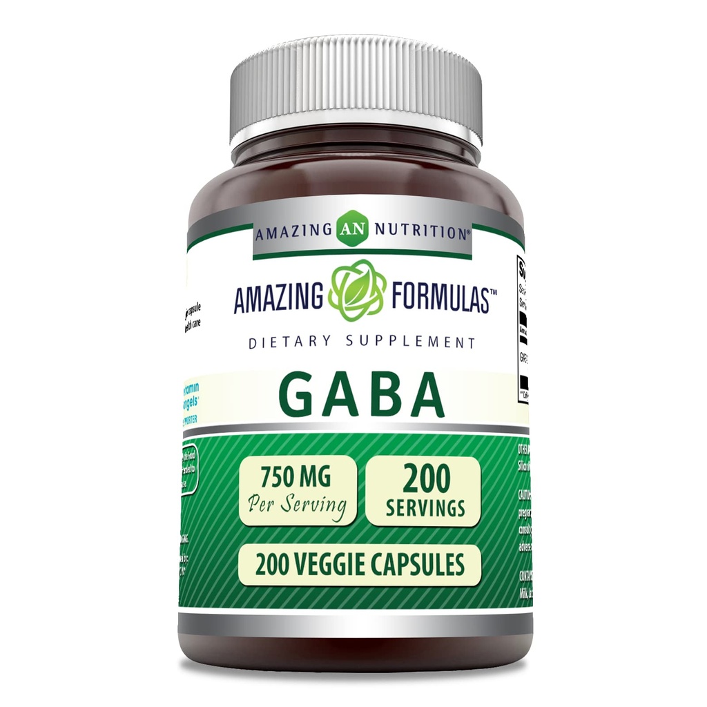 Hämmästyttävä Formula GABA 750mg Per Tarjoilu kasviskapselit Supplement 