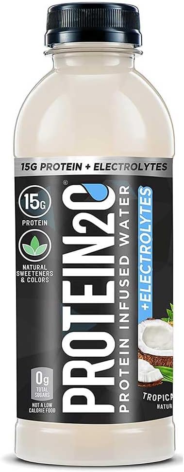 Protein2o 15g Whey Protein Isolate Infused Water Plus Electrolytes, Sugar Free Sports Drink, redo att dricka, Gluten Free, Laktosfri, Tropical Coconut, 16,9 oz Bottle (12 greve)
