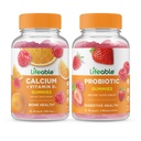 Elinkelpoinen kalsium D-vitamiini + Probiootti 2 Miljardin PMY, Gummies Bundle - Suuri Maku, Vitamiini Supplement, Gluteeniton, GMO vapaa, pureskeltava