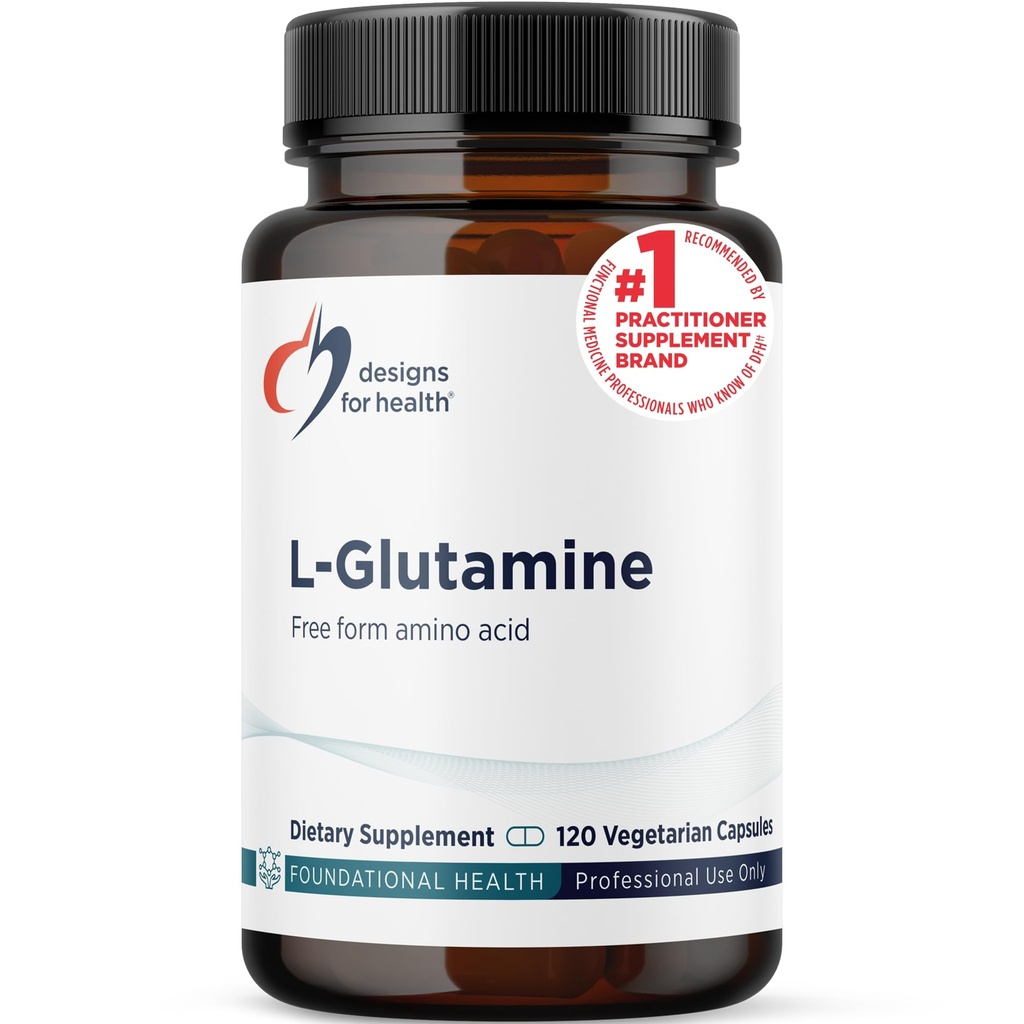 Designs for Health L Glutamiinikapselit - 850 mg Kasvissyöjä Aminohapot täydentää tukea lihasten Recovery, digestiivinen, immuuni + Gut Health - ei-GMO + Gluteenittomat (120 kapselia)