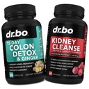 Colon Cleanser Detox & Munuaisten puhdistus - 15 päivää Colon Cleanse pillereitä inkivääri & munuaiset Detox Tuki täydentää karpalo - Bowell Movement täydentää suoliston vatsan turvotus Gut & munuaiset