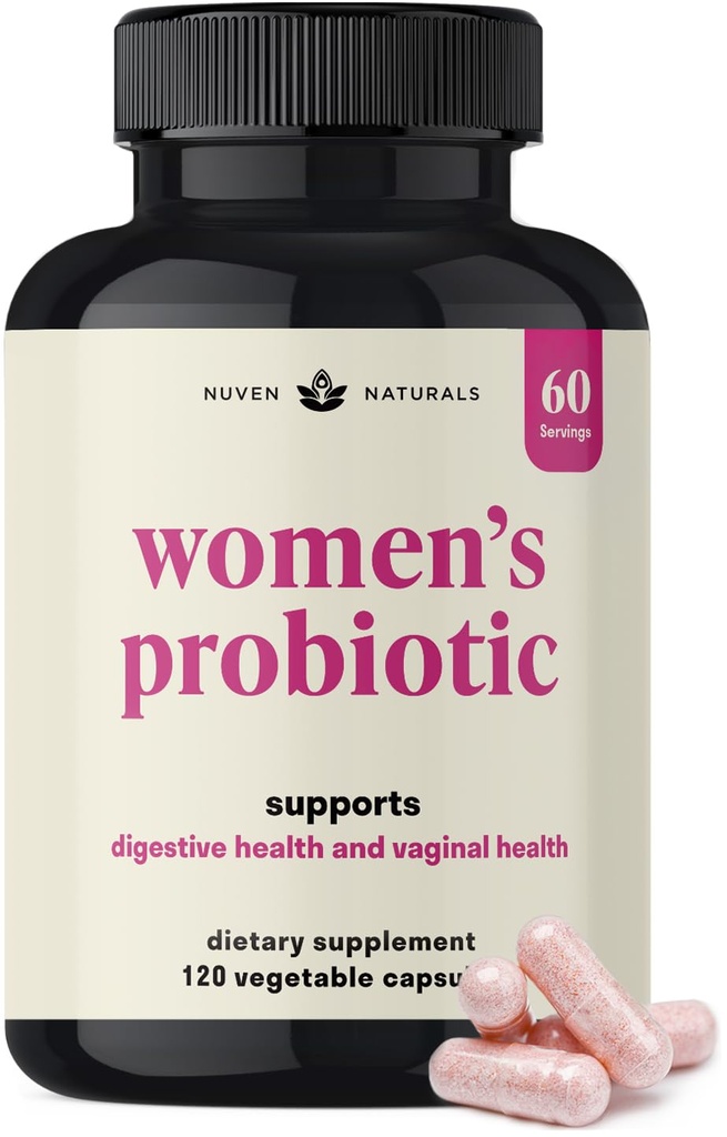 3-i-1 Womens Probiotic - 60 portioner - 12 unika stammar, prebiotika, D-Mannose, & Cranberry för Digestive Health, Vaginal Health & Immune Support - Prebiotika och probiotika för kvinnor | pH Balance