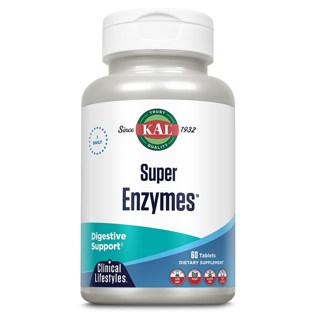 Kal Super Enzymes -tabletit, 60
