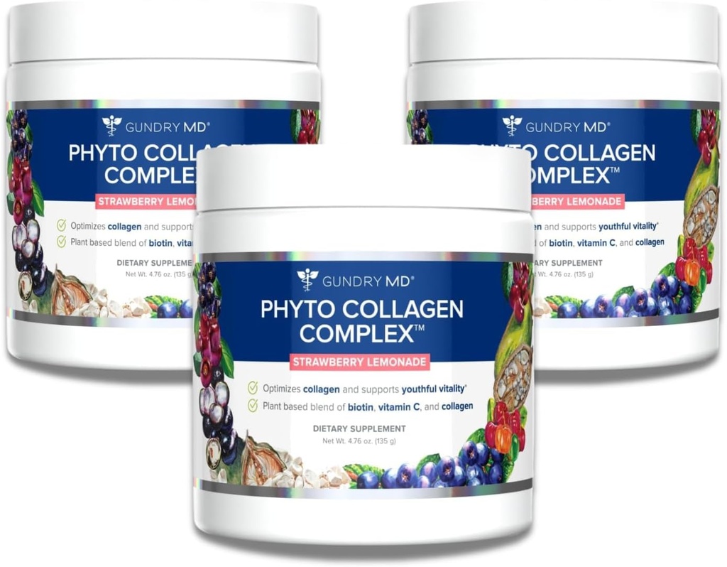 Pesula MD Phyto Collagen Complex, Strength Tukeva Multivitamiini jauhe täydentää C-vitamiini, aminohapot, ja polyfenolit - Mansikka sitruunamehu (3)