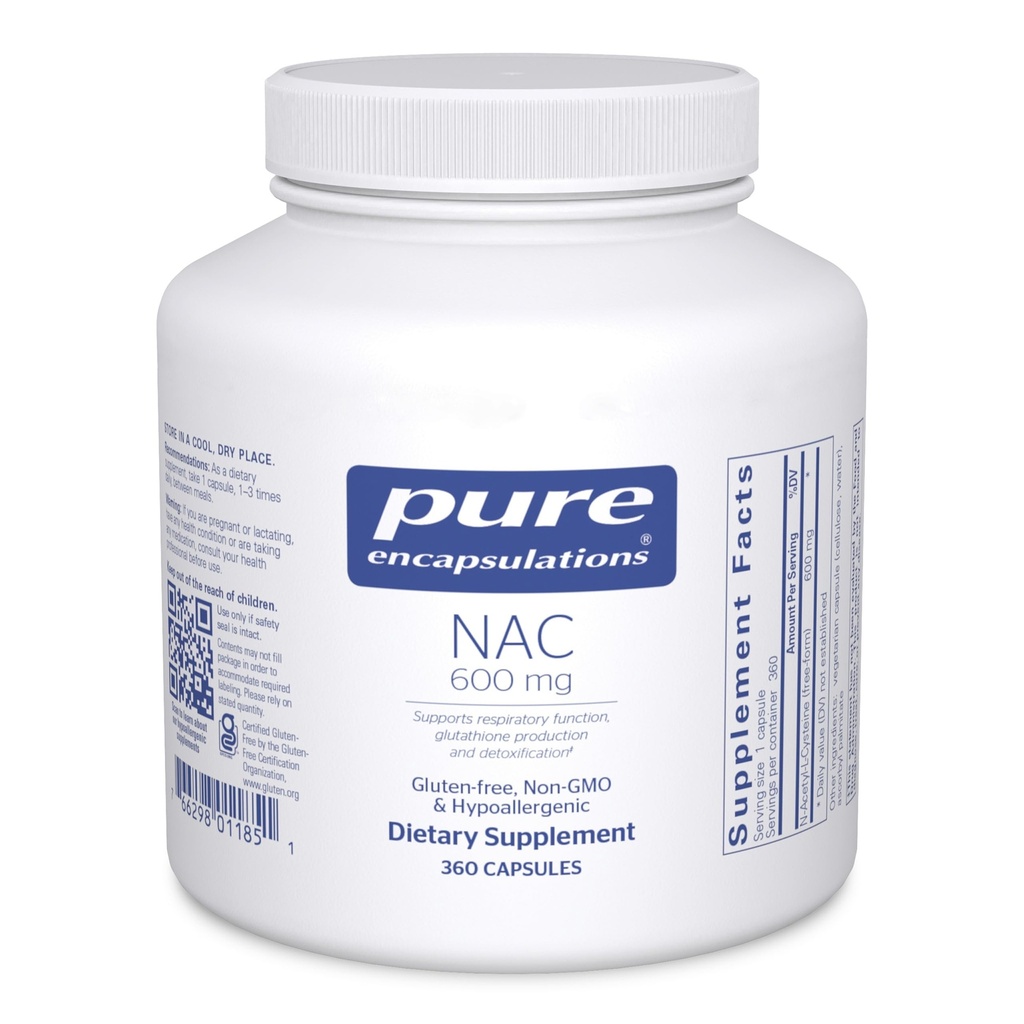 NAC 600 mg - N- Acetyl Cysteine NAC Supplement for Lung Health & Immunosupport, Liver Support & Antioxidants * - with Freeform N- Acetyl- L- Cysteine - 360 kapselia