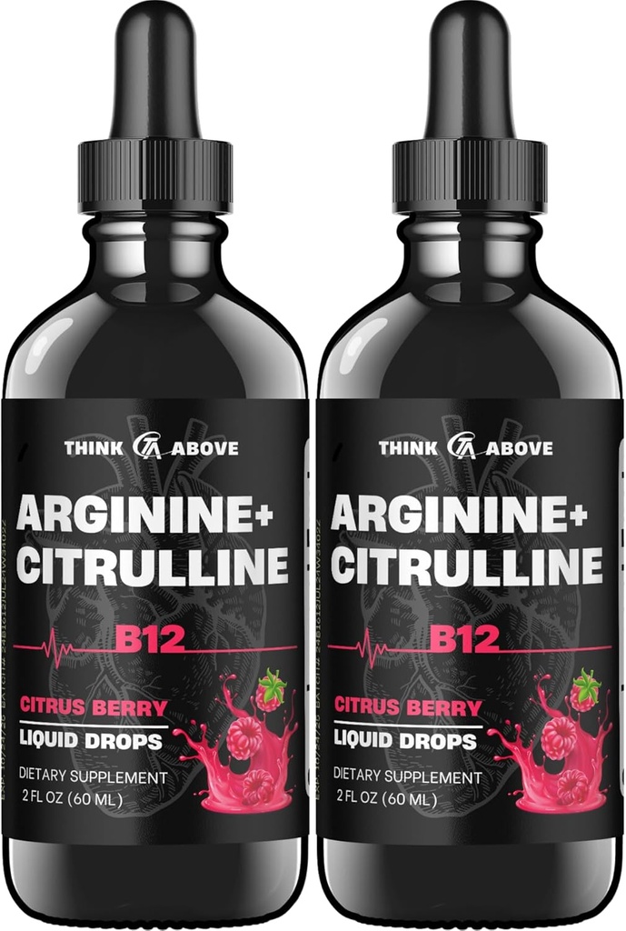 L-arginiini + L-sitrulliini + B12 nestetippa, Citrus Berry Flavor, 2 fl oz, 2 kpl pakkaus