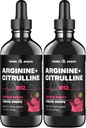 L-arginiini + L-sitrulliini + B12 nestetippa, Citrus Berry Flavor, 2 fl oz, 2 kpl pakkaus