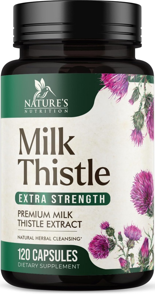 Milk Thistle Extract - Maksan Cleanse Detox & Korjaus Formula - Natural Milk Thistle kanssa Silymarin Marianum & Voikukkauute - Natural Herbal Liver Health Supplement - Valmistettu USA - 120 kapselia