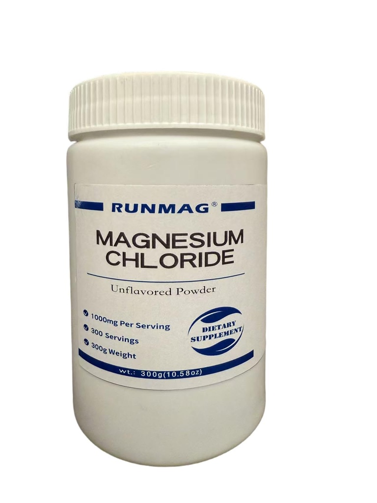 Luonnollinen magnesiumkloridijauhe, ruokaluokka 300g(10.58oz) / pullo