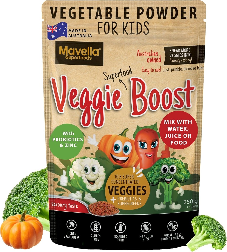 Vihannesjauhe lapsille Kasvis Boost Probiootit kuidut Super Greens Pea Protein Ravintoliset lisäravinteet Savoury Flavored 8.82oz(250g)
