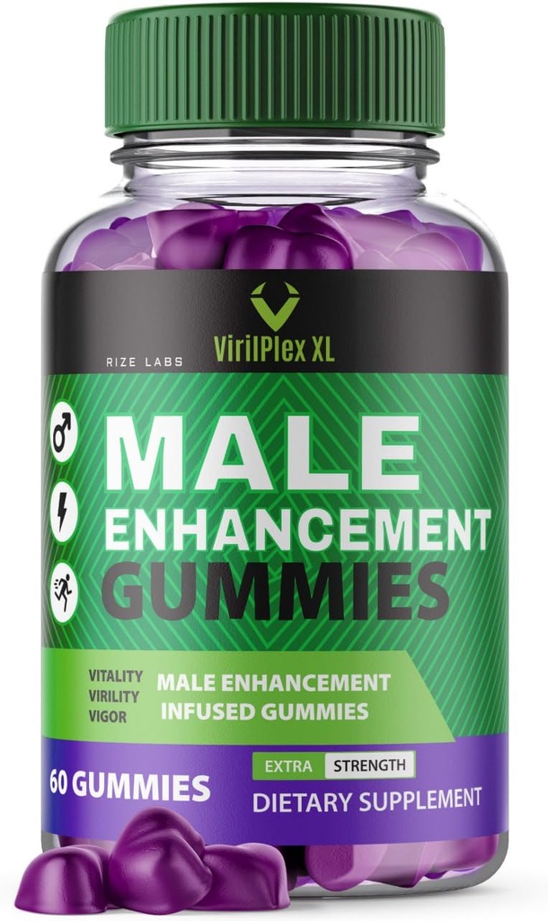 VirilPlex XL Mies Performance Gummies, Premium Formula terveyden ja hyvinvoinnin, VirilPlex XL miesten Gummys toimittaa huipputason suorituskyvyn etuja, VirilPlexXL Gomitas (60 Gummies)