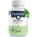 Freedavite Tiny Tablet - Kohtalainen monivitamiini miehille ja naisille - A-, C-, D-, E-, B1-, B2-, B6-, B12-, Biotiini, Kalsium, Sinkki, Rauta, Magnesium, Mangaani, Kupari, Seleeni, Jodi - 100