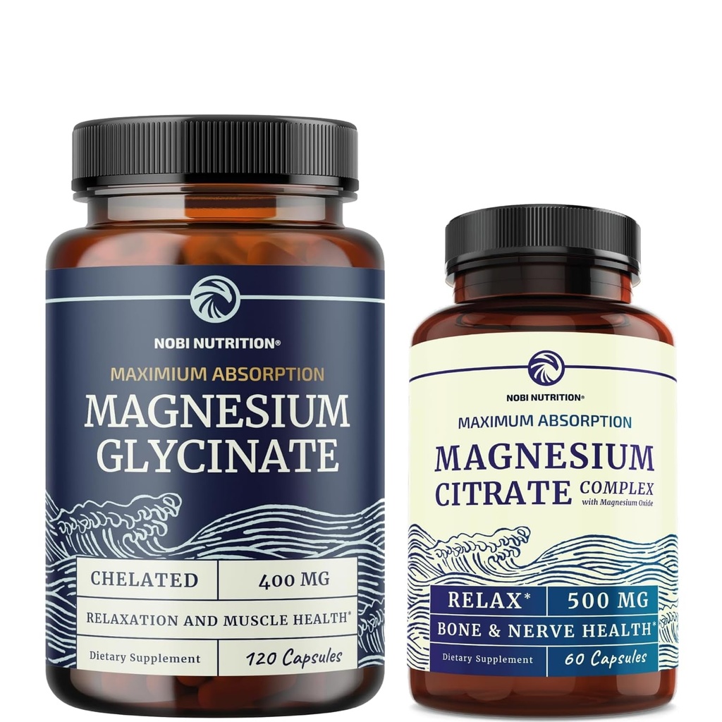 Magnesium Glycinate 400 mg (120ct) & Magnesiumsitriitti 500 MG (60ct)