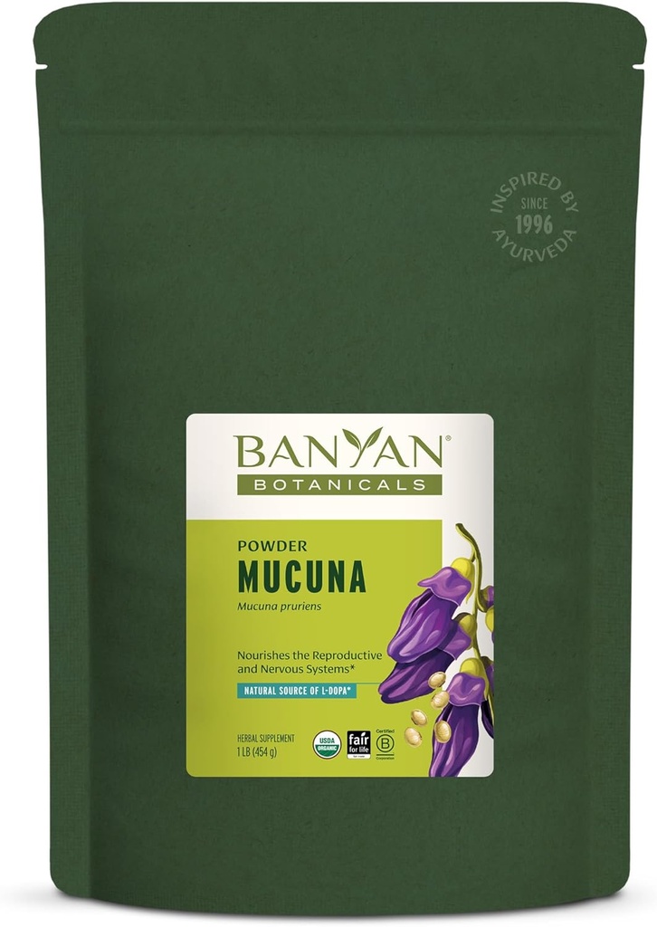 Banyan Botanicals Kapikacchu Powder, 1 punta - USDA Organic - Mucuna pruriens - Natural Source of L-dopa
