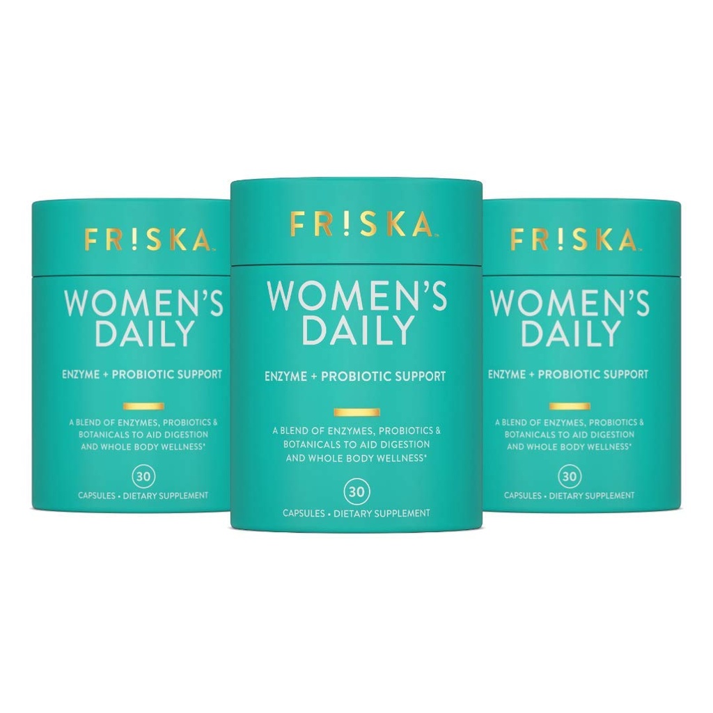 FRISKA Naiset Päivittäinen Ruoansulatuskanavan Enzyme ja Probiootit täydentää, Advanced Natural Support for Female Ruoansulatusterveys, Taistelee turvotusta, Helpottaa ruoansulatusta, tukee ravinteiden imeytymistä, 90 kapselia