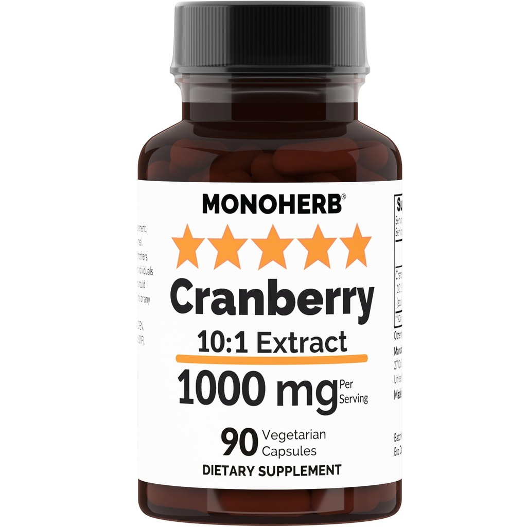 MONOHERB Cranberry Extract 1000 mg - 90 vegetariska kapslar