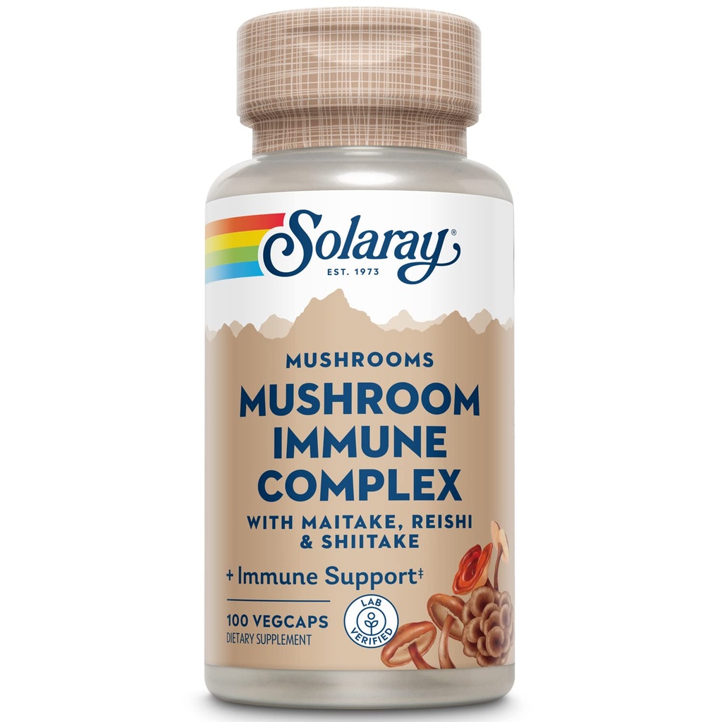 SOLARAY Orgaanisesti kasvanut Fermented Mushroom Immune Complex 600 mg