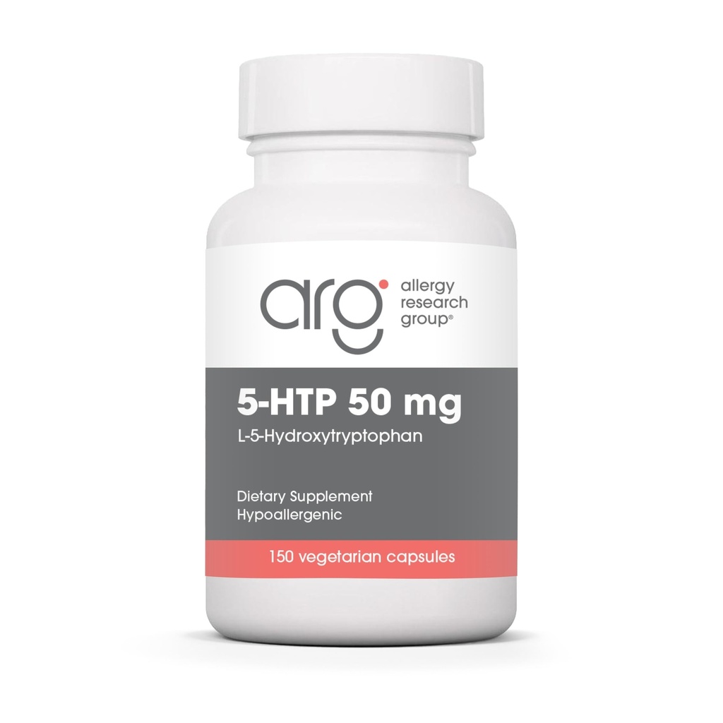 Allergiatutkimusryhmä 5- HTP 50mg Supplement - Serotoniini miesten & naisten, uni tuki, L-5-hydroksitryptofaani, puhdas, kasvissyöjä kapselit - 150 Count