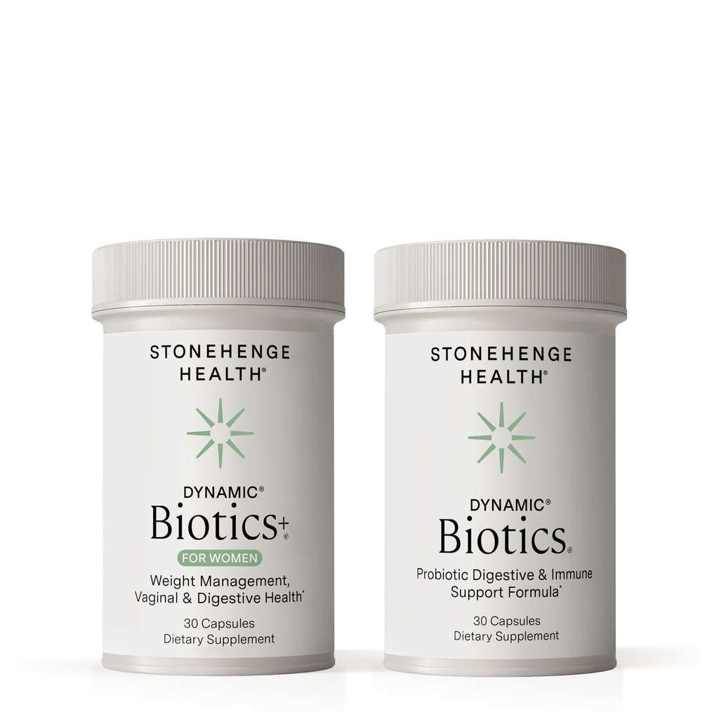 Stonehenge Health Dynamic Biotics+ naisille + Dynamic Biotics Probiootit Bundle lisäravinteet tukea Ruoansulatus & feminiini terveys