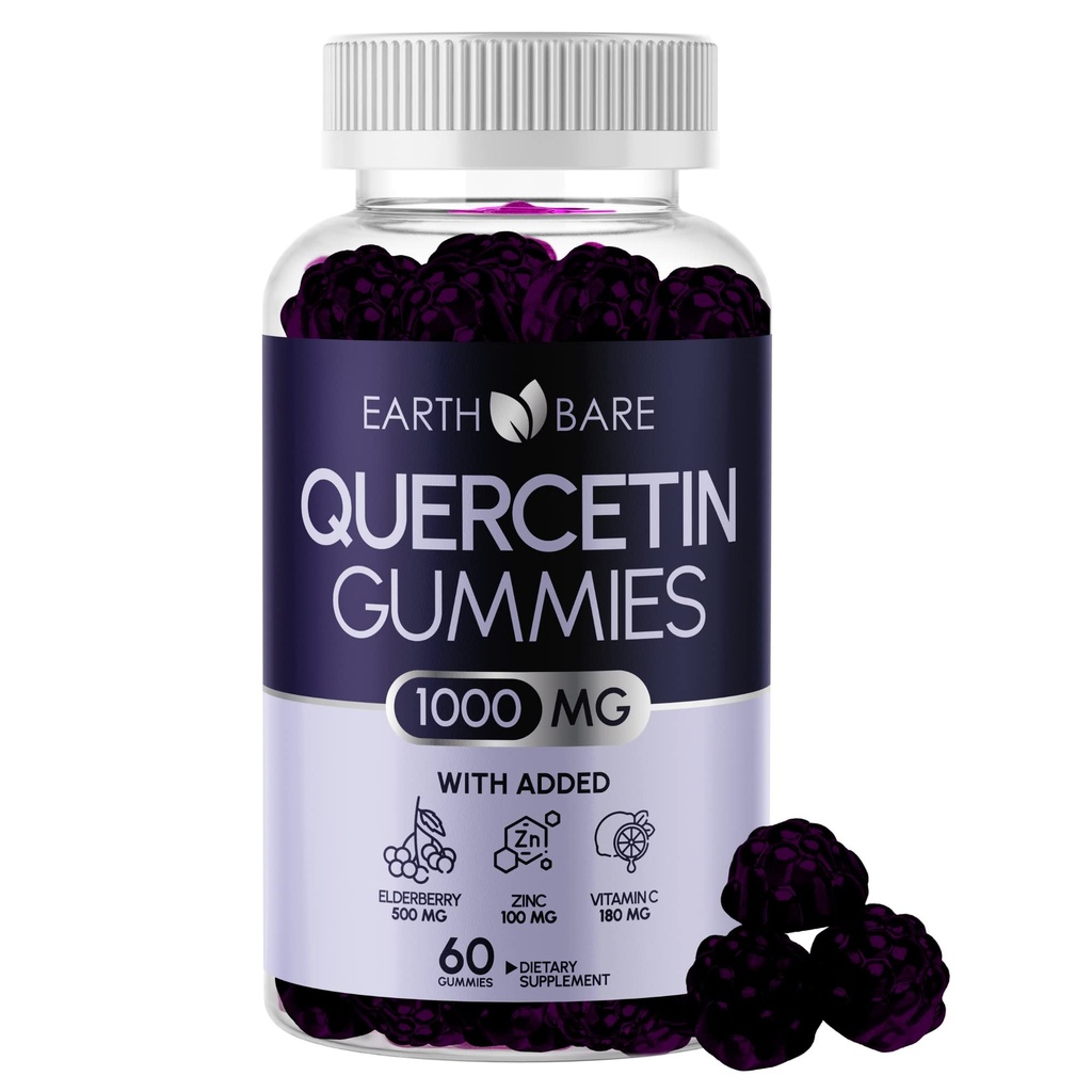 Quercetin Gummies with Elderberry, Sinkki & C-vitamiini ... Immunosupport Supplement ..