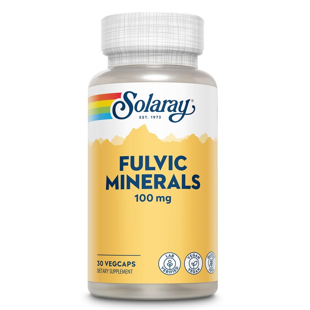 Solaray Fulvic Minerals 100 mg Himalayan Shilajit ... terveellinen digestio, ihon ja aivojen tuki 30 VegCaps