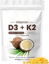 Naturespeak Vitamin D3 K2 10000 IE, 2-i-1 Coconut Oil Softgels med 10000 IE VIT D3 + 200 MCG Vitamin K2 för ben, Immune & Heart Support | Lätt att svälja, icke-GMO, 300 Softgels
