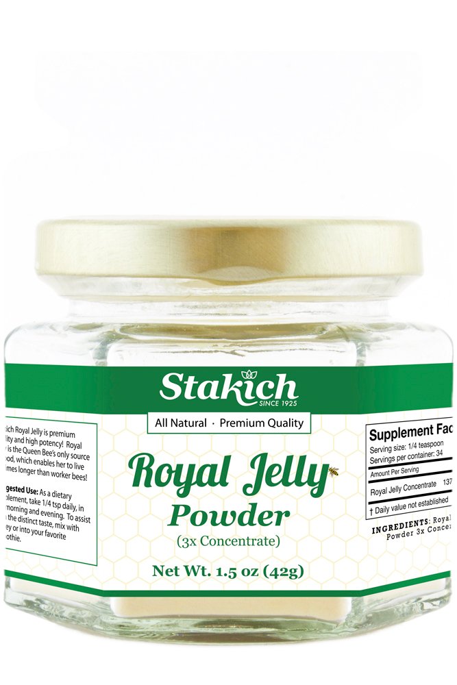 Stakich Royal Jelly Powder - 1,5 Ounce - 3X konsentraatti - Pakaste Kuivattu, puhdas, luonnollinen