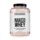 NAKED Strawberry Whey Protein - All Natural Grass Fed Whey Protein Powder + Torkade jordgubbar + Coconut Sugar-5lb Bulk, GMO-Free, Soy Free, Gluten Free. Aid Muscle Growth & Recovery - 61 portioner