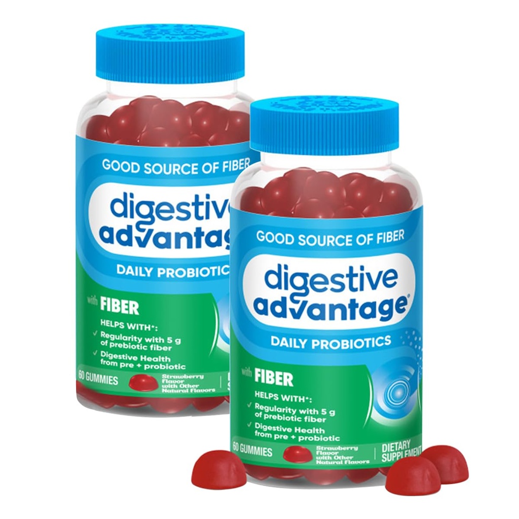 Ruoansulatus Edut Prebiootti kuitu Supplement Strawberry Flavor Gummies probiootit naisten ja miesten Ruoansulatus , Aikuiset Säännöllisyys ja Gut Health , 60 Count (2 pakkaus)