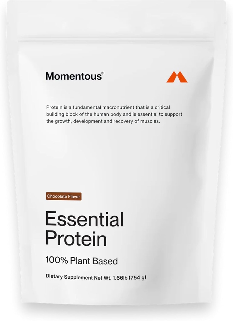 Momentous Essential Vegan Protein Powder - 20g Kasvipohjainen proteiini - NSF Certified, Gluteeniton, ei-GMO, 20 tarjoilut Essential Arjen käyttö, suklaa