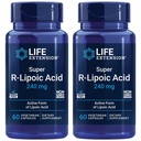 Life Extension Super R-Lipoic Acid - Hälsosam åldrande, oxidativ stressförsvar - med 240 mg aktiv R-Form av R-Lipoic Acid - Glutenfri - Icke-GMO - Vegetarian - 60 kapslar (2 Pack)