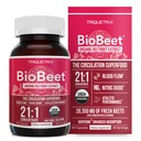 BioBeet® Max Strength Beet Root Capsules - 21:1 Konsentraatti, Jokainen tarjoilu 28 350 mg Organic Beetroot - Imeytyminen Parannus BioPerine® Black Pepper Extract (60 kapselia)