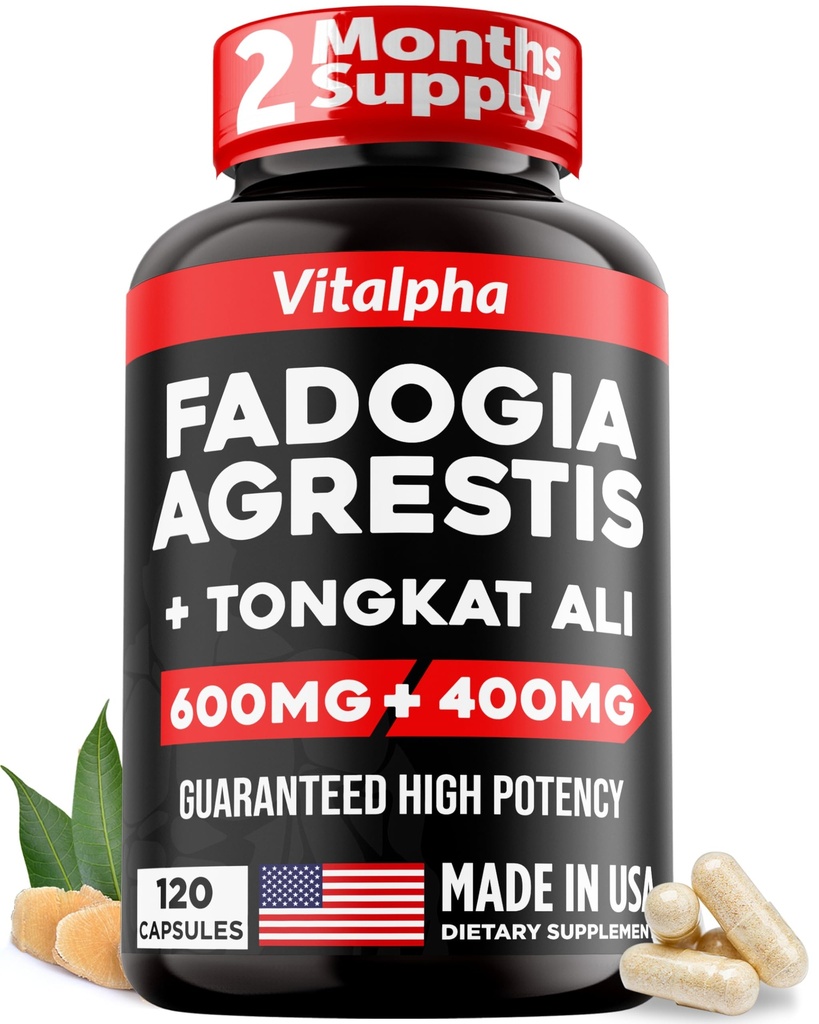 Ultra koncentrerade 86.000mg Fadogia Agrestis Tongkat Ali Blend - 200:1 Tongkat Ali + 10:1 Fadogia Agrestis + Bioperine - Maximal styrka för atletisk prestanda och muskelmassa - 120 V-Caps