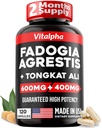 Fadogia Agrestis Tongkat Ali Blend 200:1 Tongkat Ali + 10:1 Fadogia Agrestis + Bioperine - Maximum Strength Blend for Athletic Performance & Muscle Mass - 120 V-Caps
